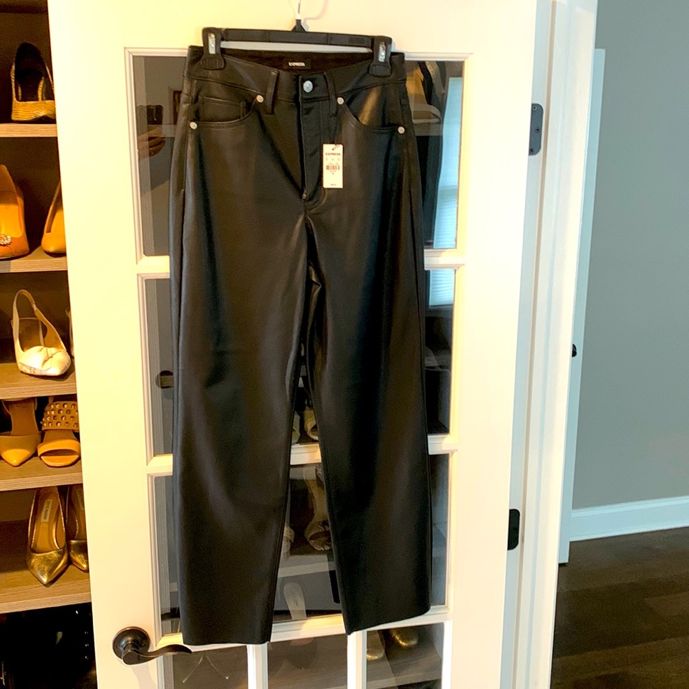 Express Black Faux Leather Pants 4S